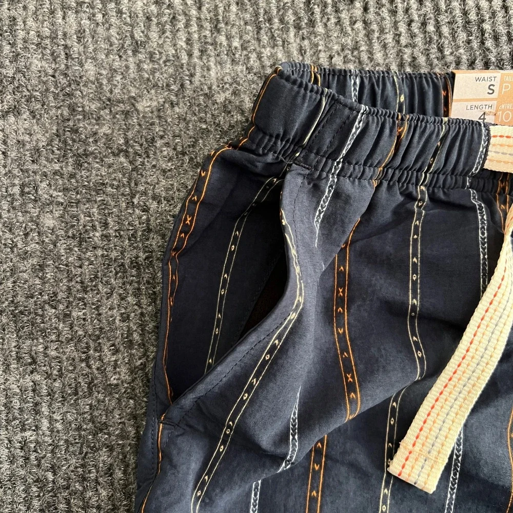 NWT Prana Indio Heritage Short Men's Small Stormy Night Blue Striped 4in Inseam